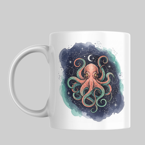 Mystical Octopus Mug – “Oracle of the Deep” Ocean-Inspired Cup